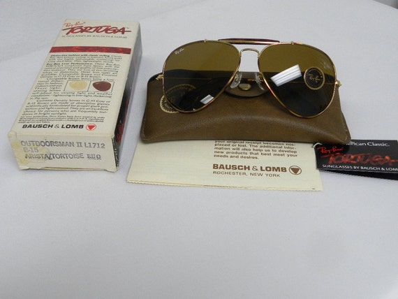 New Vintage B&L Ray Ban Outdoorsman II Tortuga Gold Tortoise B-15