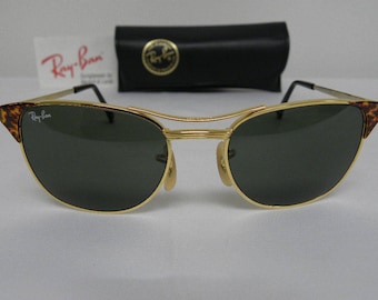 New Vintage B&L Ray Ban Signet Gold Tortoise G-15 52mm  Sunglasses usa