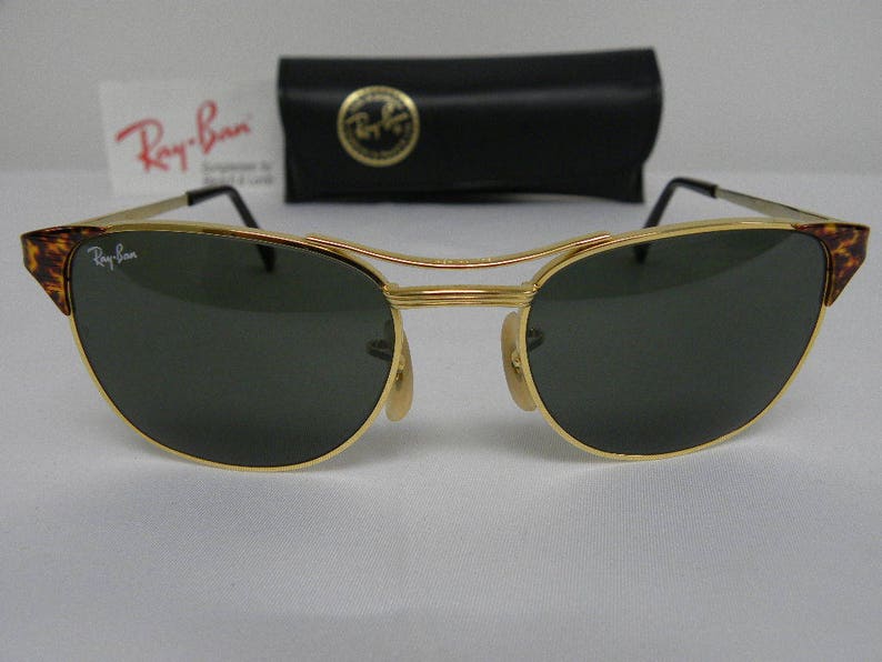 New Vintage B&L Ray Ban Signet Gold Tortoise G-15 52mm Sunglasses usa image 1
