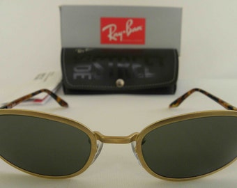 New Vintage B&L Ray Ban Sidestreet 1998 Metal Cat Matte Gold G-15 W2853 Aviator Sunglasses usa