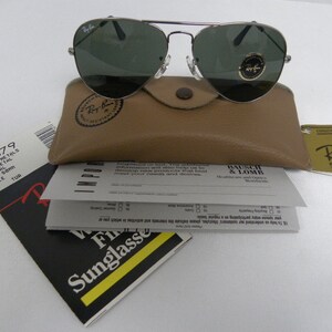 New Vintage B&L Ray Ban Large Metal Gunmetal G-15 W0879 58mm Aviator Sunglasses USA