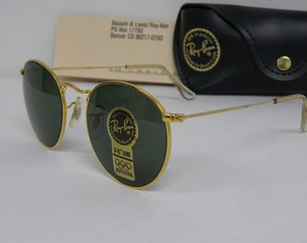 新品 ヴィンテージ B&L レイバン ラウンド メタル ゴールド G-15 49 mm