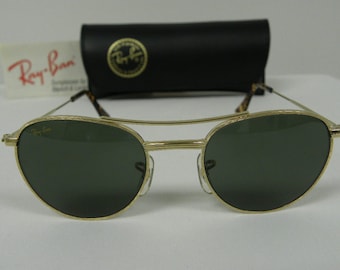 Neue Vintage b & l Ray Ban 1940 Retro Runde G-15 grau W1754 Aviator Sonnenbrille usa