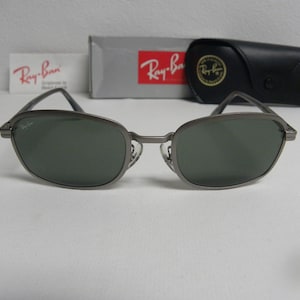New Vintage B&L Ray Ban Sidestreet 1998 Metal Square Matte Steel Gray W2848 Sunglasses USA