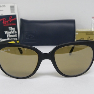 Nuovo Vintage B&L Ray Ban Cats 1000 Nero Opaco RB-50 56mm W0635 50 Anniversary Occhiali da Sole USA