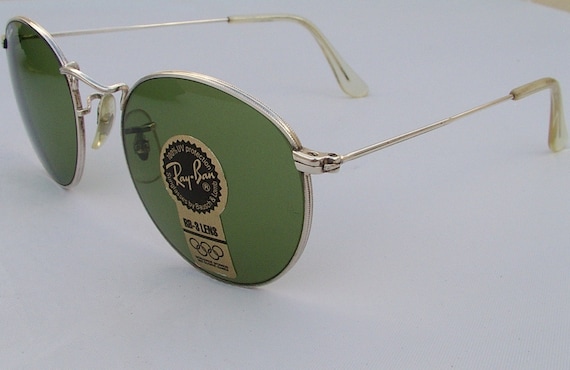 ray ban round metal silver