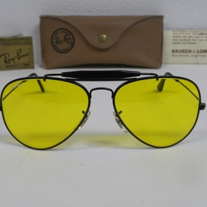 New Vintage B&L Ray Ban Outdoorsman Kalichrome Black 58mm Aviator Sunglasses USA