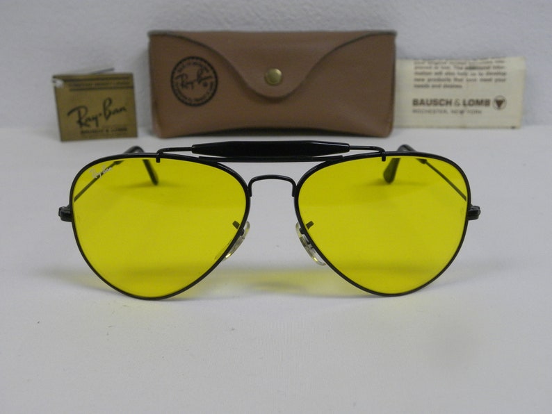 New Vintage B&L Ray Ban Outdoorsman Kalichrome Black 58mm Aviator Sunglasses USA image 1