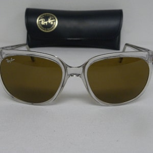 New Vintage B&L Ray Ban Cats 1000 Clear B-15 Brown Sunglasses USA