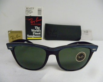 Neue Vintage B&L Ray Ban Street neat Wayfarer II SL blau Ebenholz W0493 54mm Sonnenbrille USA neue alte Lager