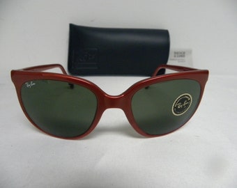 New Vintage B&L Ray Ban Cats 1000 Red G-15 Sunglasses USA