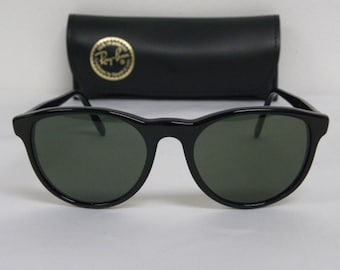 New Vintage B&L Ray Ban Celebrities San Francisco Black Round W1900 Cats Wayfarer Sunglasses USA