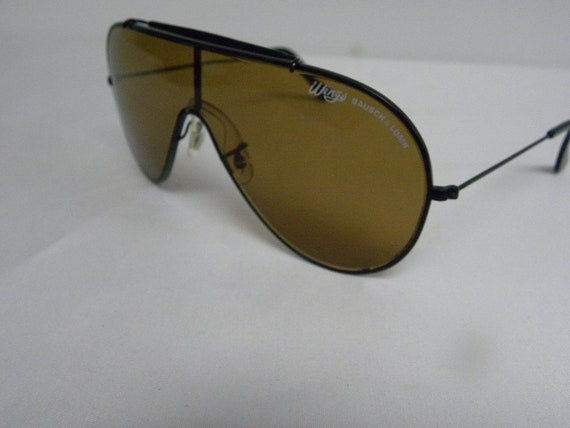 New Vintage B&L Ray Ban Wings Black Chrome Brown … - image 2