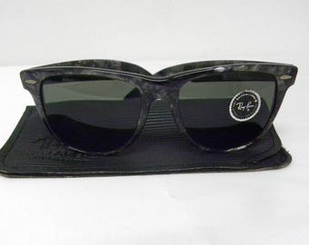 New Vintage B&L Ray Ban   Wayfarer II Limited Black Tortoise G-15 Sunglasses USA NOS