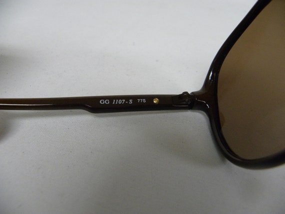 New Vintage Gucci 1107/S 76S Dark Brown Aviator I… - image 6