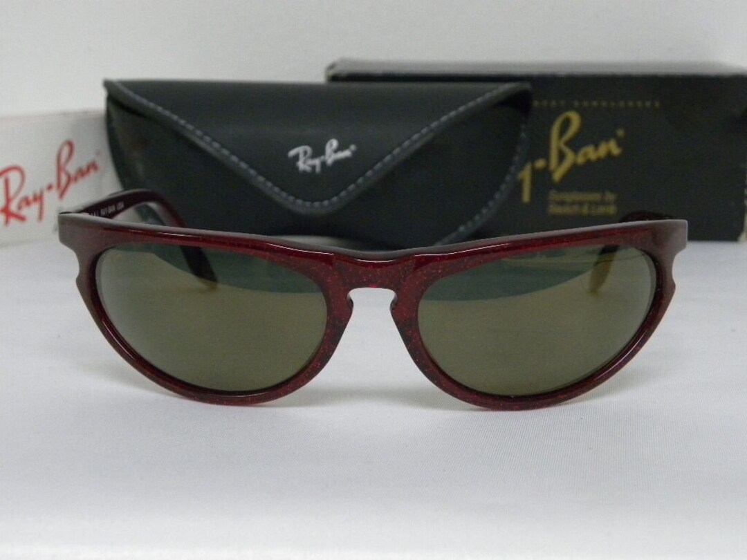 New Vintage B&L Ray Ban Sidestreet Skyline Wrap Red Gold Fleck G