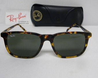 New Vintage B&L Ray Ban Traditionals Style 3 Dark Tortosie W1595 Square Aviator Sunglasses USA