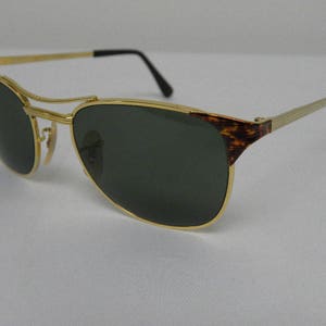 New Vintage B&L Ray Ban Signet Gold Tortoise G-15 52mm Sunglasses usa image 3