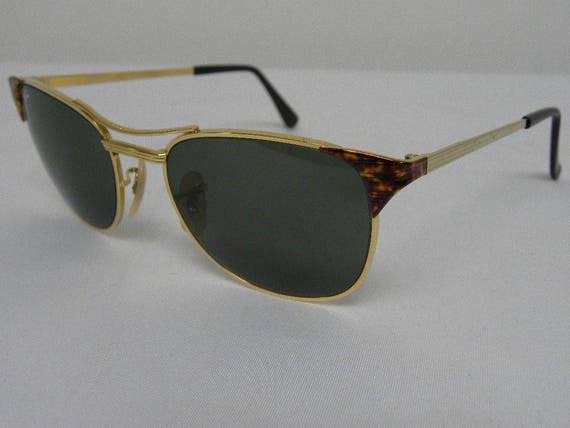 New Vintage B&L Ray Ban Signet Gold Tortoise G-15 52mm Sunglasses