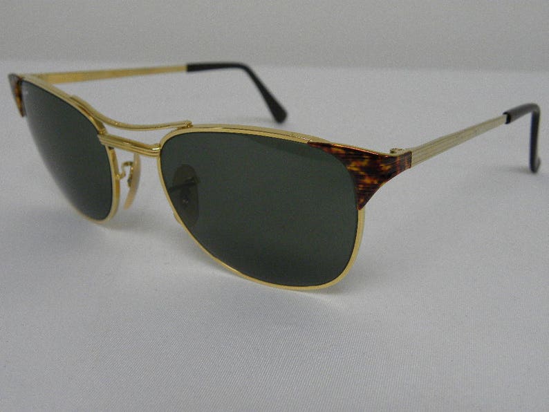 New Vintage B&L Ray Ban Signet Gold Tortoise G-15 52mm Sunglasses usa image 3