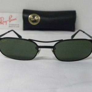 New Vintage B&L Ray Ban Signet Rectangle W1397 Black Sunglasses usa