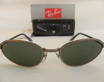 New Vintage B&L Ray Ban Sidestreet 1998 Metal Cat Matte Steel Grey  G-15 W2852 Aviator Sunglasses usa