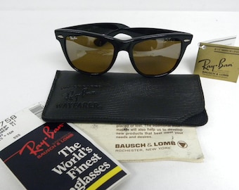 Nouveau vintage B & L Ray Ban Wayfarer II Ebony Black B-15 TGM Top Gradient Mirror Driving 54mm W0758 Lunettes de soleil USA nos