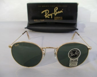 New Vintage B&L Ray Ban Classic Round Metal Gold G-15 49mm W0603 Sunglasses usa