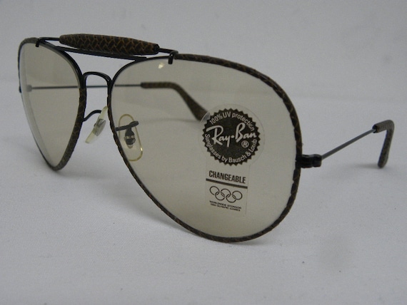 New Vintage B&L Ray Ban Leathers Outdoorsman II Black Brown New Vintage B&L Ray Ban Leathers Outdoorsman II Black Brown