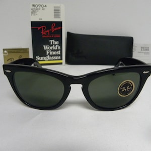 New Vintage B&L Ray Ban Laramie Black G-15 W0904 Square Wayfarer Set Sunglasses USA