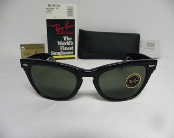 New Vintage B&L Ray Ban Laramie Black G-15 W0904 Square Wayfarer Set Sunglasses USA