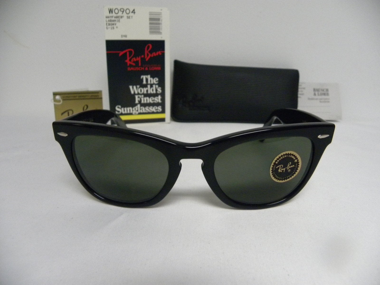 New Vintage B&L Ray Ban Laramie Black G-15 W0904 Square Wayfarer