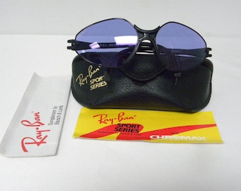 New Vintage B&L Ray Ban Sport Series 1 Chromax Ace Purple W1735 Sunglasses NOS Wrap