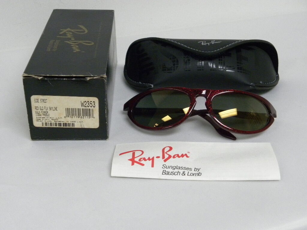 New Vintage B&L Ray Ban Sidestreet Skyline Wrap Red Gold