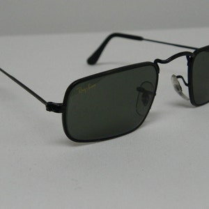 New Vintage B&L Ray Ban Classic Collection IV Black Rectangular Aviator Sunglasses USA NOS