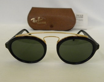 Nos Vintage B & L Ray Ban Gatsby estilo 6 Oval negro ébano G-15 W0940 gafas de sol nuevas