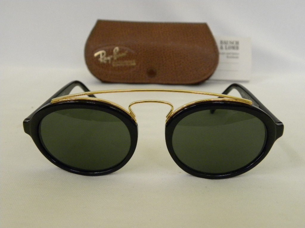 New Vintage B&L Ray Ban Gatsby Style 6 Oval Black Ebony G-15 New Vintage B&L Ray Ban Gatsby Style 6 Oval Black Ebony G-15