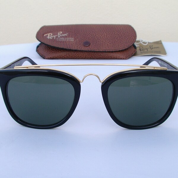 Nuovo nos Vintage B & L Ray Ban Gatsby stile 5 W0936 ebano nero G-15 occhiali da sole quadrati