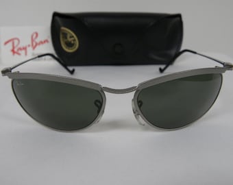 New Vintage B&L Ray Ban New Deco Metal Oval Steel Gray W2566 Olympian Predator Sunglasses usa