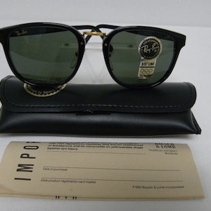 New Vintage B&L Ray Ban Traditionals Premier II W0926 Ebony Black Sunglasses USA