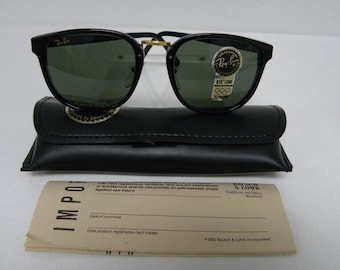 New Vintage B&L Ray Ban Traditionals Premier II W0926 Ebony Black Sunglasses USA