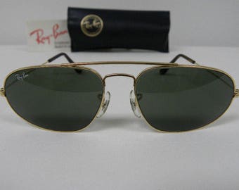 Nueva vintage B&L Ray Ban Fashion Metal VI Oro G-15 W1597 Aviator Gafas de sol USA NOS