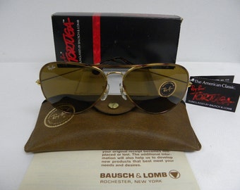 Nuevo Vintage B & L Ray Ban Metal grande Tortuga II oro tortuga B-15 marrón 62 mm Aviator gafas de sol USA