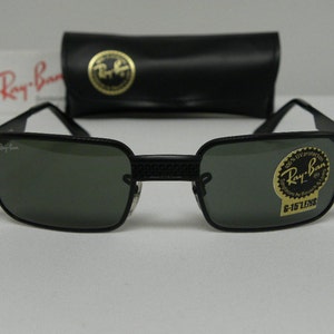 New Vintage B&L Ray Ban Undercurrent 2 Metal Rectangle Black G-15 Grey W2828 Sunglasses usa