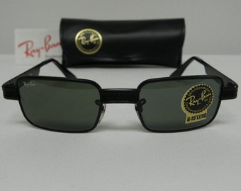 New Vintage B&L Ray Ban Undercurrent 2 Metal Rectangle Black G-15 Grey W2828 Sunglasses usa