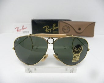 Ray Ban B&L Leathers Shooter 62mm Vintage Sunglasses - Etsy