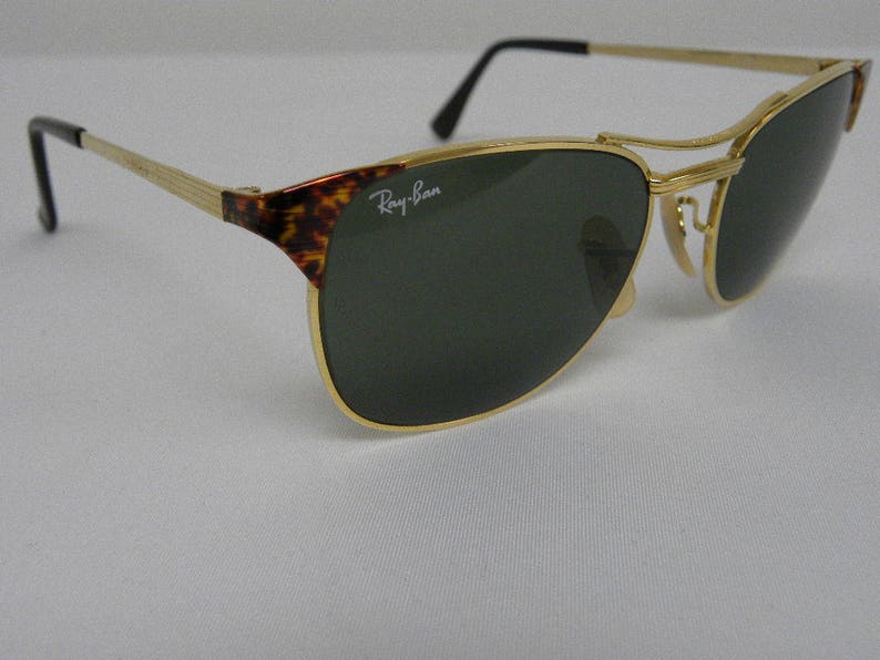 New Vintage B&L Ray Ban Signet Gold Tortoise G-15 52mm Sunglasses usa image 2