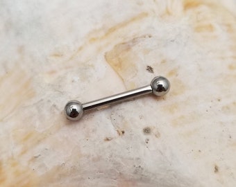 ONE 16G plain surgical steel barbell externally threaded - various sizes