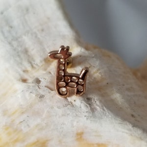 16G Rose Gold Giraffe cartilage bar ring