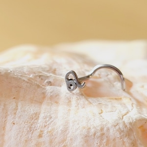 20G Leo nose screw or L nostril piercing zodiac jewelry